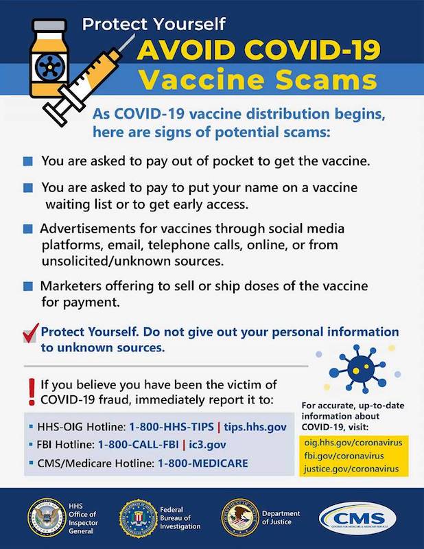 Avoid Covid-19 vaccine scams